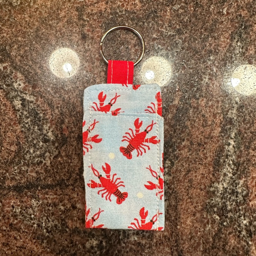 Handmade lip balm holder keychain- lobster design - Picture 4 of 4